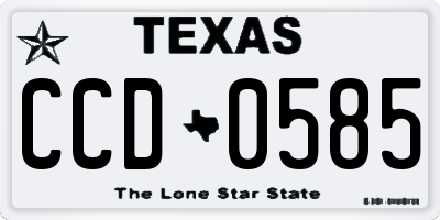 TX license plate CCD0585