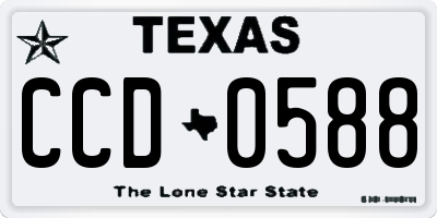 TX license plate CCD0588