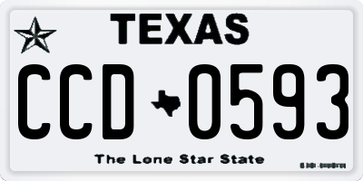 TX license plate CCD0593