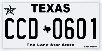 TX license plate CCD0601