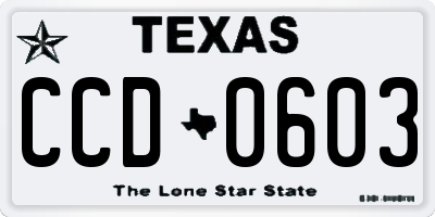 TX license plate CCD0603