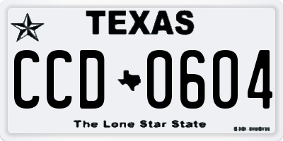 TX license plate CCD0604