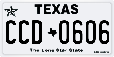 TX license plate CCD0606