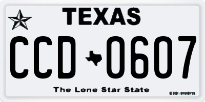 TX license plate CCD0607