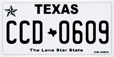 TX license plate CCD0609