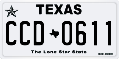 TX license plate CCD0611
