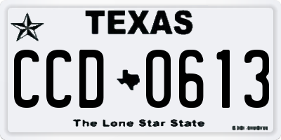 TX license plate CCD0613