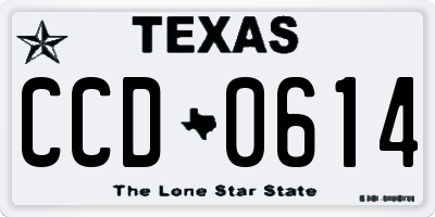 TX license plate CCD0614