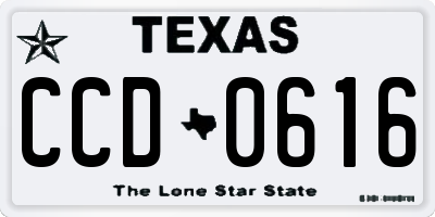 TX license plate CCD0616