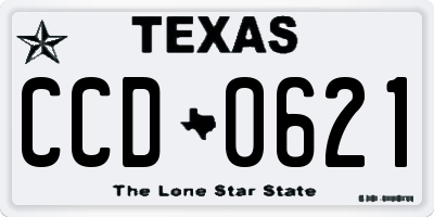 TX license plate CCD0621
