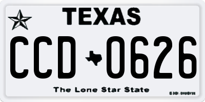 TX license plate CCD0626