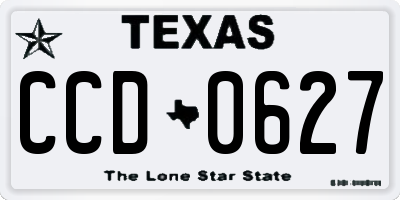 TX license plate CCD0627