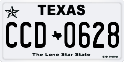 TX license plate CCD0628
