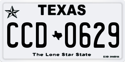 TX license plate CCD0629