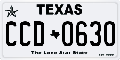TX license plate CCD0630