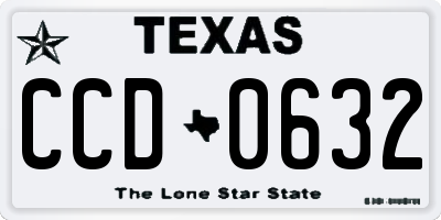 TX license plate CCD0632