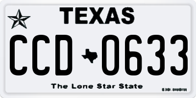 TX license plate CCD0633