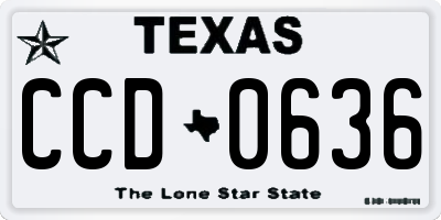 TX license plate CCD0636