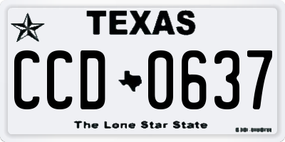 TX license plate CCD0637