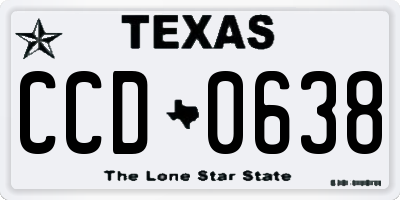 TX license plate CCD0638
