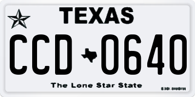 TX license plate CCD0640