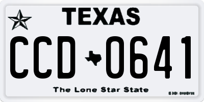 TX license plate CCD0641