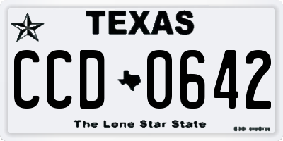 TX license plate CCD0642