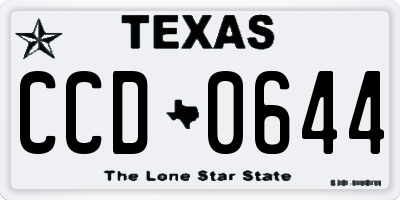 TX license plate CCD0644