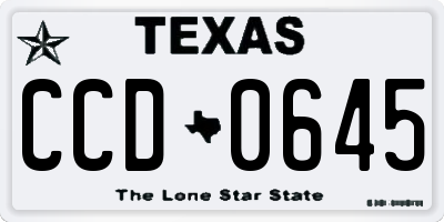 TX license plate CCD0645