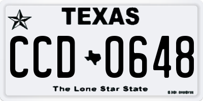 TX license plate CCD0648