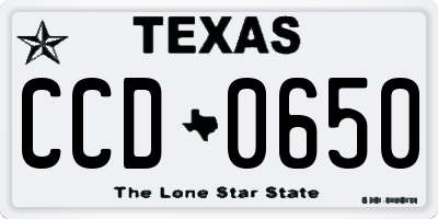 TX license plate CCD0650