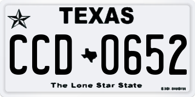 TX license plate CCD0652