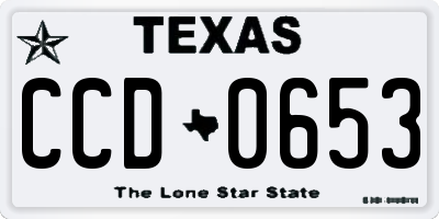 TX license plate CCD0653