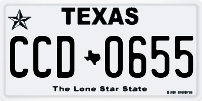 TX license plate CCD0655