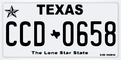 TX license plate CCD0658