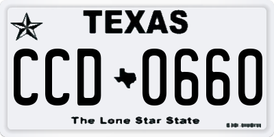 TX license plate CCD0660