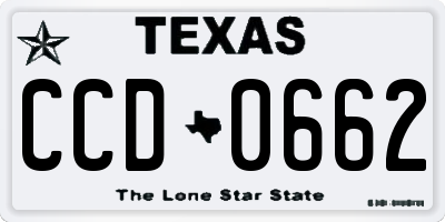 TX license plate CCD0662