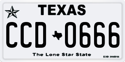 TX license plate CCD0666