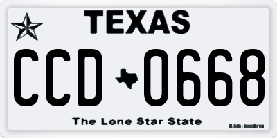 TX license plate CCD0668