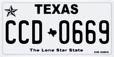 TX license plate CCD0669