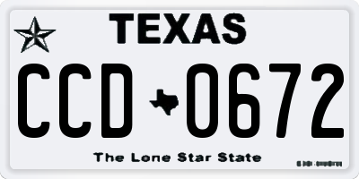 TX license plate CCD0672