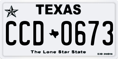 TX license plate CCD0673