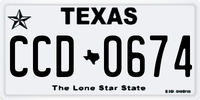 TX license plate CCD0674