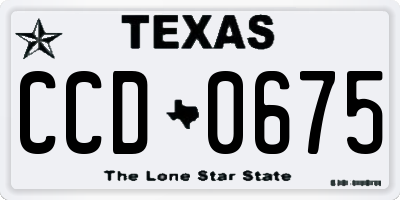 TX license plate CCD0675