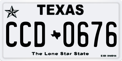 TX license plate CCD0676