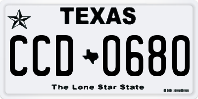 TX license plate CCD0680
