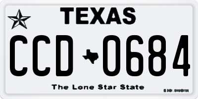 TX license plate CCD0684