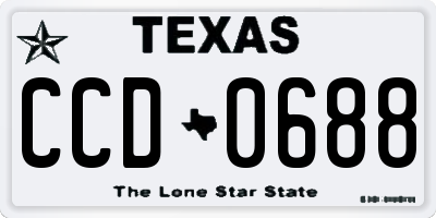 TX license plate CCD0688