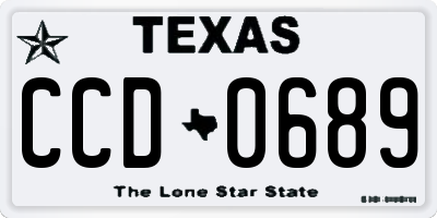 TX license plate CCD0689
