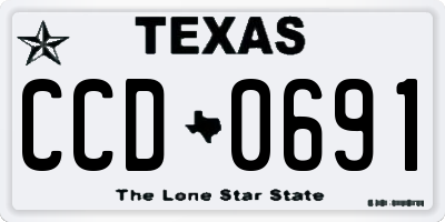 TX license plate CCD0691